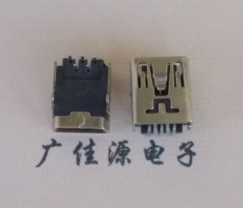 鼓樓MINI USB前兩腳插座 90度臥式 端子DIP針腳定義