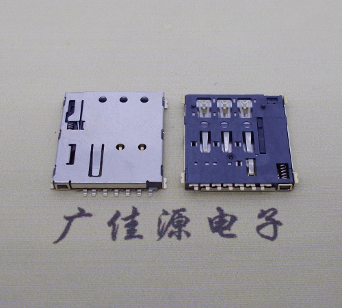 NANO SIM 自彈式卡座 1.37H 帶CD測試7Pin 手機卡座連接器