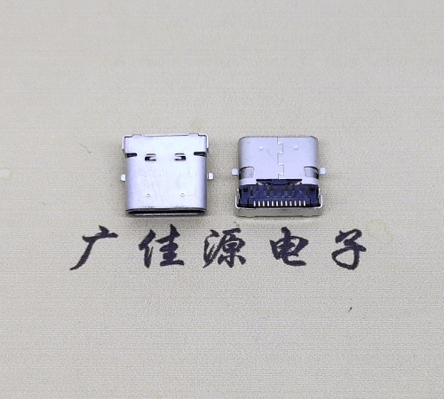 type c24p板上雙殼連接器接口 DIP+SMT L=10.0腳長1.6母頭